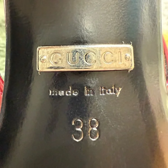 NWT - Gucci Burgundy Patent Leather Slingbacks - Size 38 - Picture 7 of 10
